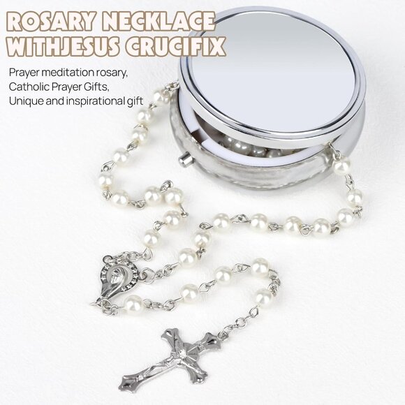 Beautifully Crafted Pearl Catholic Prayer Beads - Perfect Gift for All Occasions - Picture 5 of 7